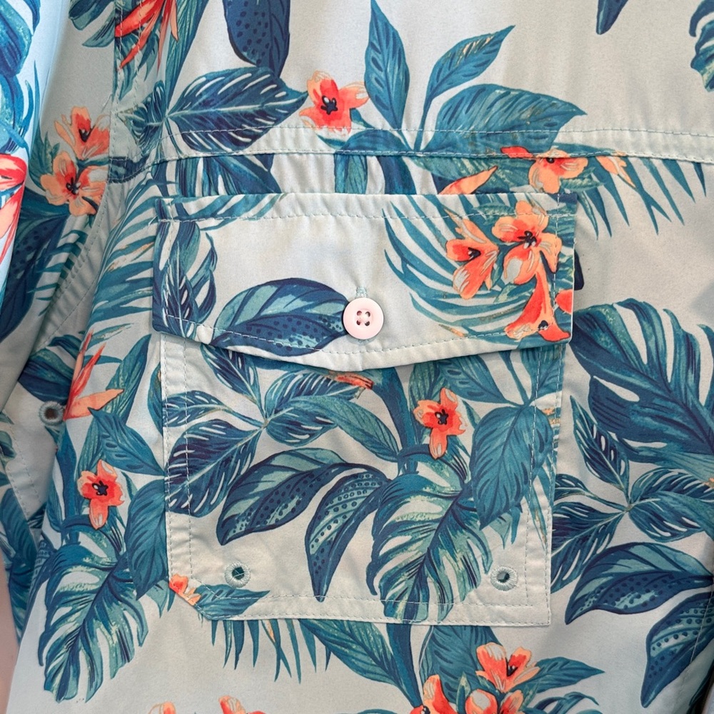 NWT IZOD Saltwater Tropical Floral Shirt Size LT - Picture 6 of 14